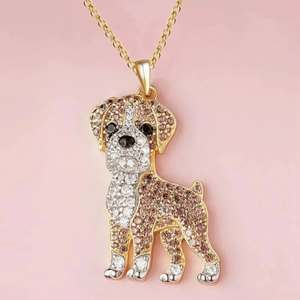Boxer‎ Rhinestone Necklace
